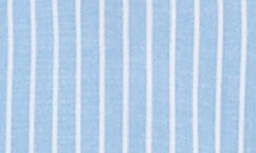 Billy T Bali Exaggerated Embroidered Button-up Shirt In Blue Prep Stripe
