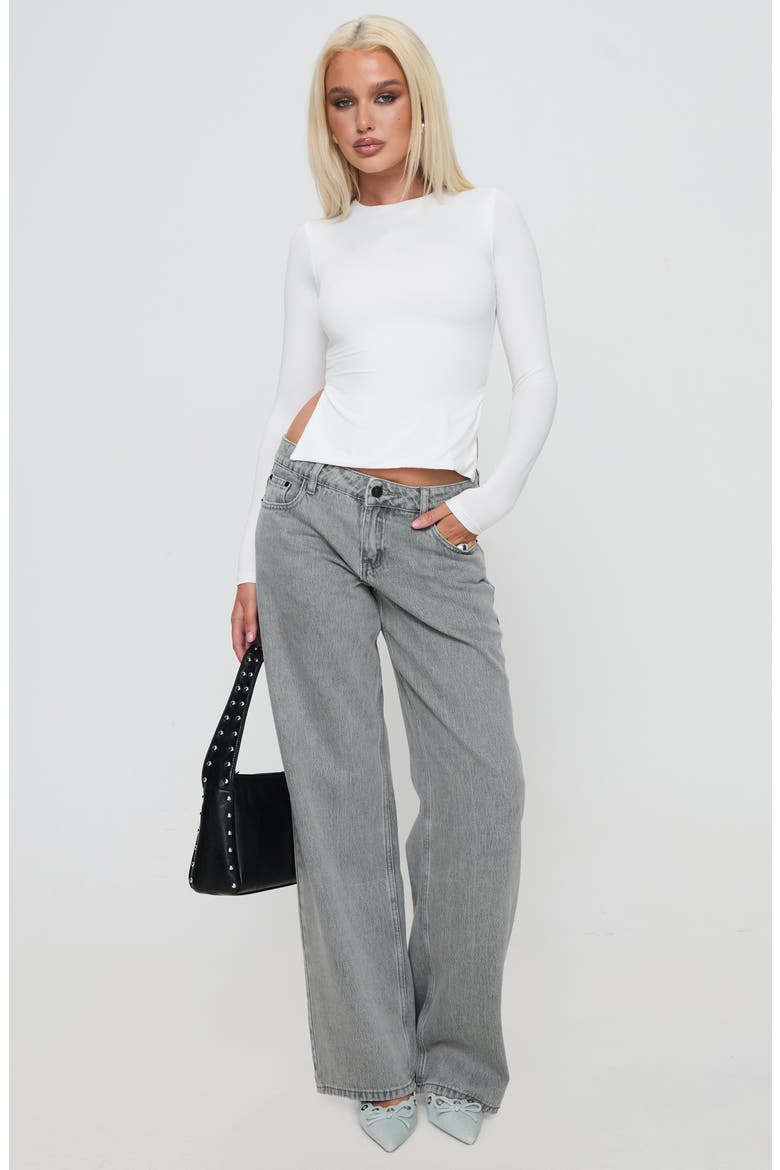 Ellanor Slouchy Low Rise Wide Leg Jeans, Alternate, color, WASHED GREY