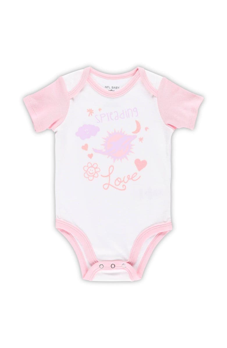 Outerstuff Girls Newborn & Infant White Miami Dolphins Spreading Love Bodysuit and Tutu Leggings Set, Alternate, color, 