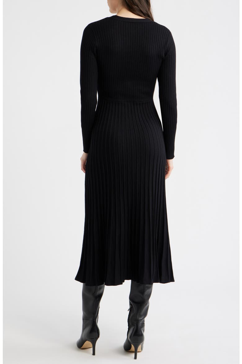 Long Sleeve Ribbed Maxi Sweater Dress, Alternate, color, BLACK