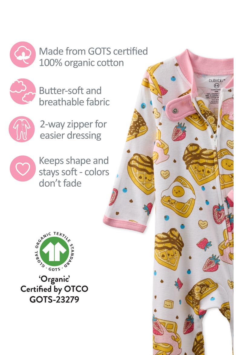 Scout One-Piece Organic Cotton Pajamas, Alternate, color, WAFFLING ON