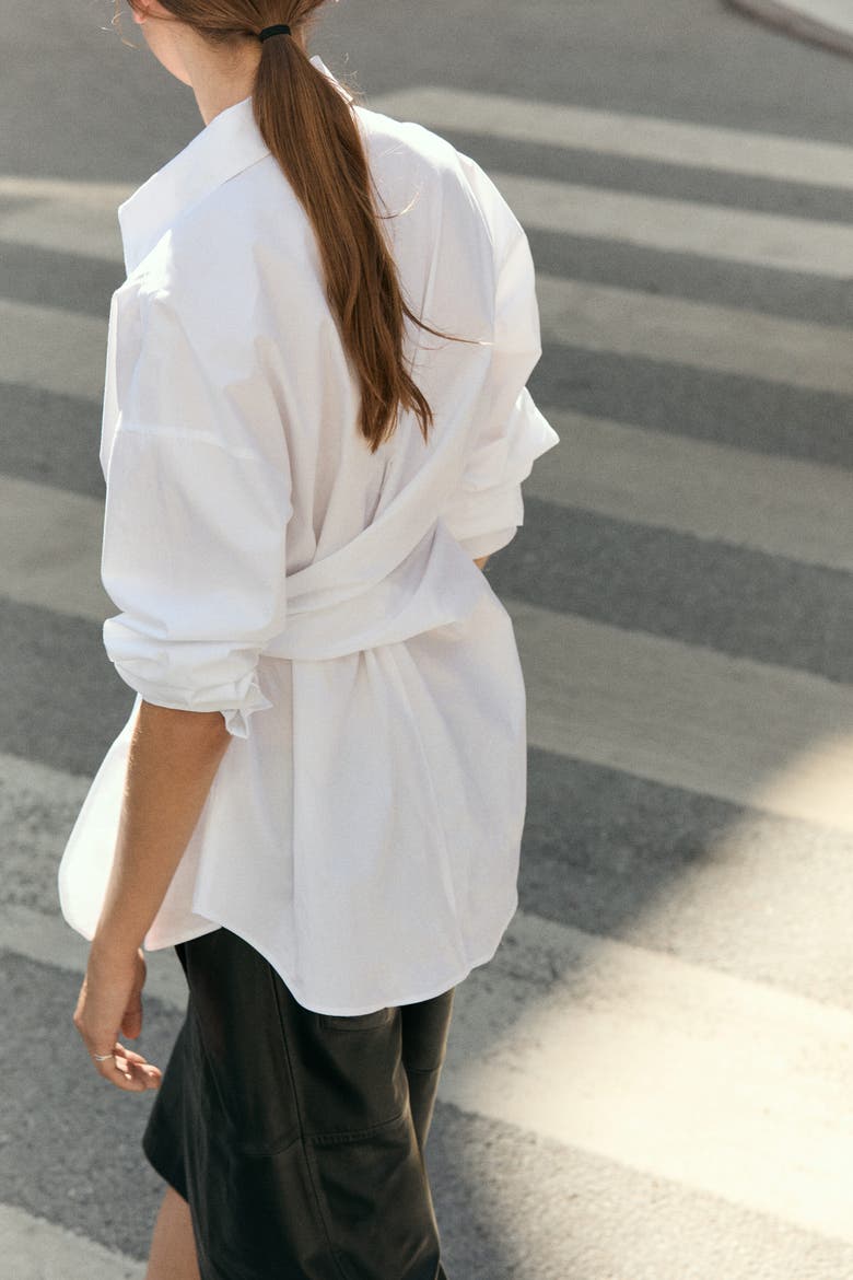 Tie-detail Shirt, Alternate, color, White
