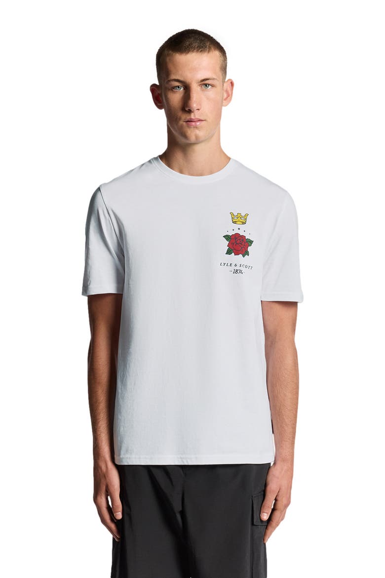 Rose And Crown Graphic T-shirt, Alternate, color, White