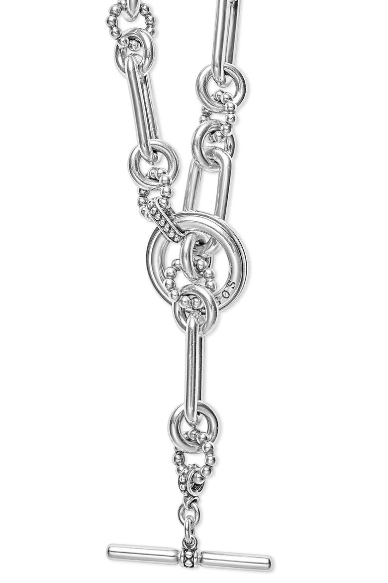 Signature Caviar Link Necklace, Alternate, color, SILVER