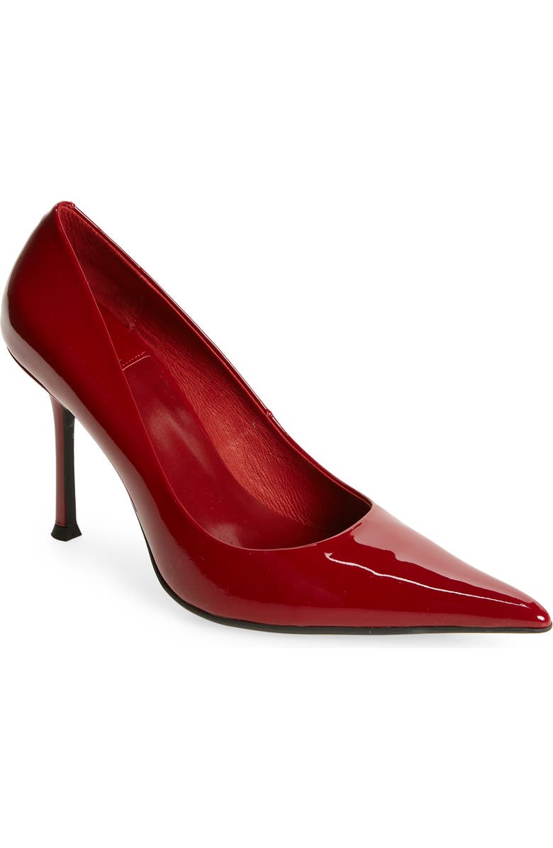 Jeffrey Campbell Risktaker Pointed Toe Pump, Main, color, Cherry Red Patent