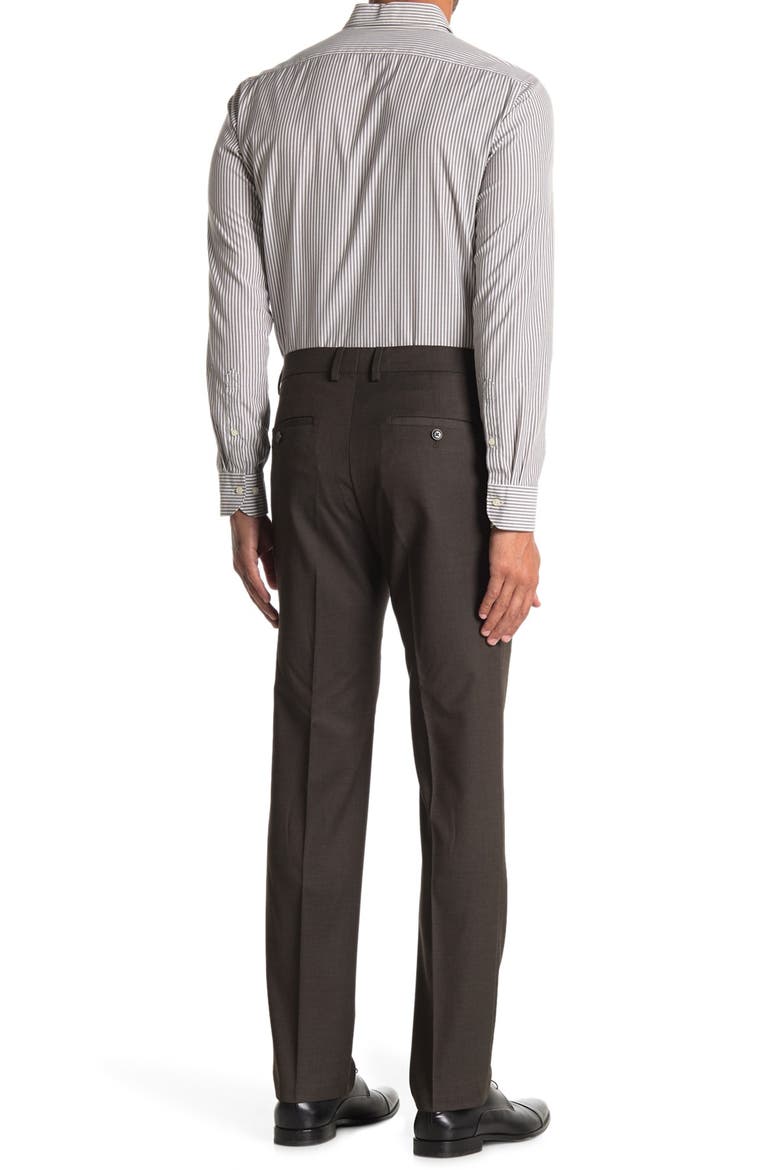 Texture Weave Slim Fit Dress Pant, Alternate, color, CHOCOLATE