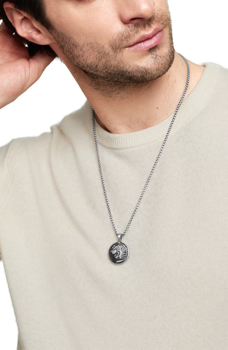 David Yurman Petrvs Lion Amulet, Alternate, color, Silver