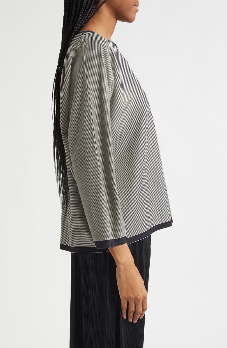 Pleats Please Issey Miyake A-Poc Stripe Pleated Top, Alternate, color, Black