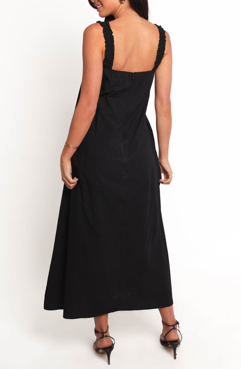 Petal & Pup Alessandra Cotton Maxi Dress, Alternate, color, Black