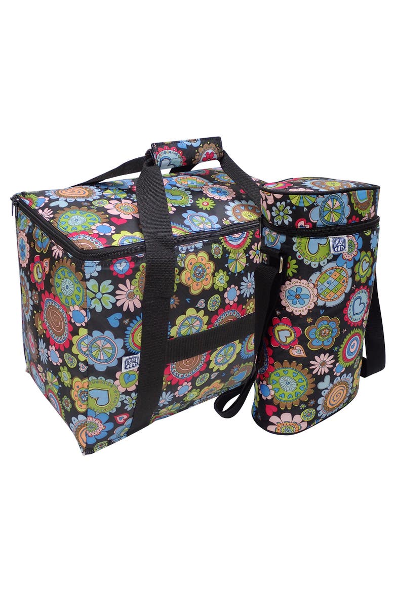 Wine Tote and Cooler Set in Floral Print, Alternate, color, Multicolored