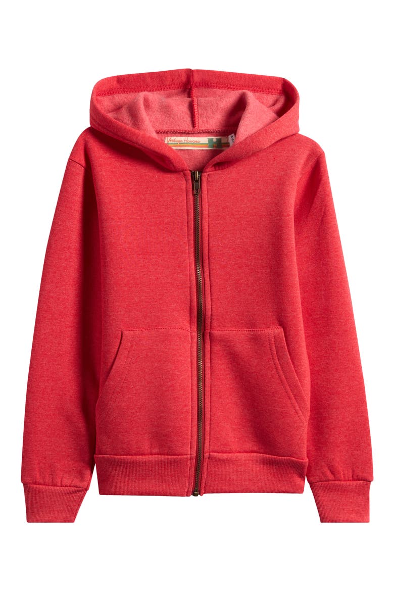 Kids' Zip Hoodie, Main, color, RED