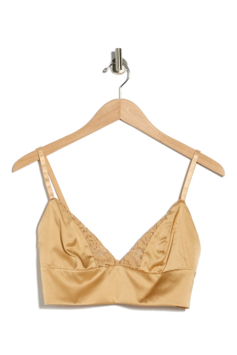 Ginger Lace Trim Silk Bralette, Alternate, color, LATTE