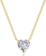 Lafonn Simulated Diamond Solitaire Heart Pendant Necklace