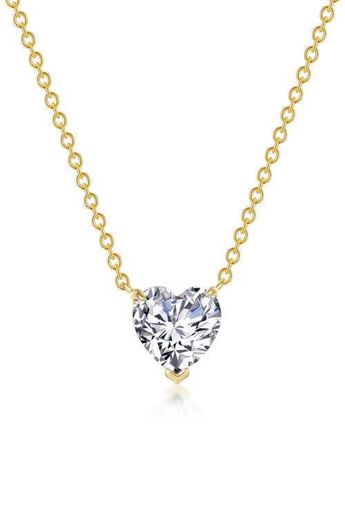 Lafonn Simulated Diamond Solitaire Heart Pendant Necklace in White/Gold 
