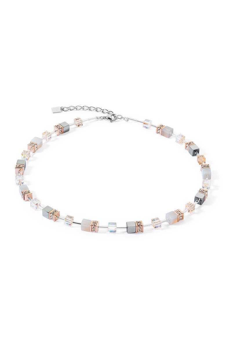 Geocube Iconic Precious Rose Gold Necklace, Main, color, Peach