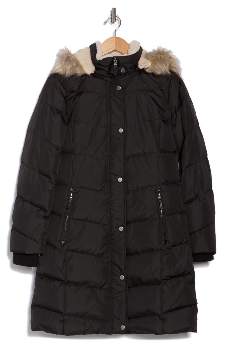 Lauren Ralph Lauren Faux Fur Trim Hooded Puffer Jacket, Alternate, color, 