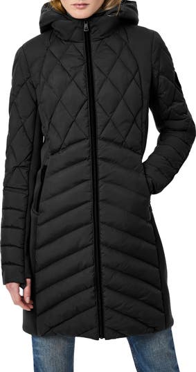 Hooded long quilted coat bernardo online