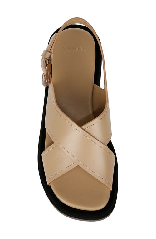 Vince Helena Leather Crisscross Slingback Sandals In Dune