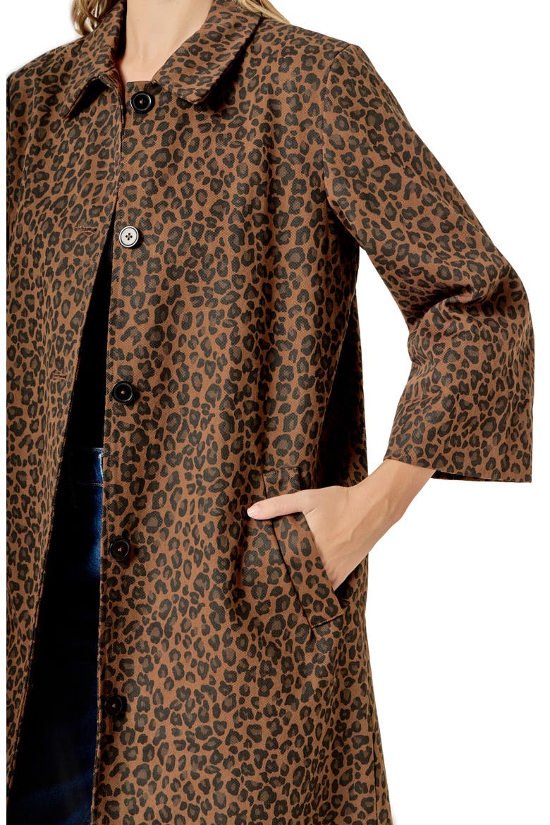 Animal Print Trench Coat, Alternate, color, BROWN MULTI
