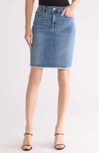 Seven Fray Hem Denim Pencil Skirt