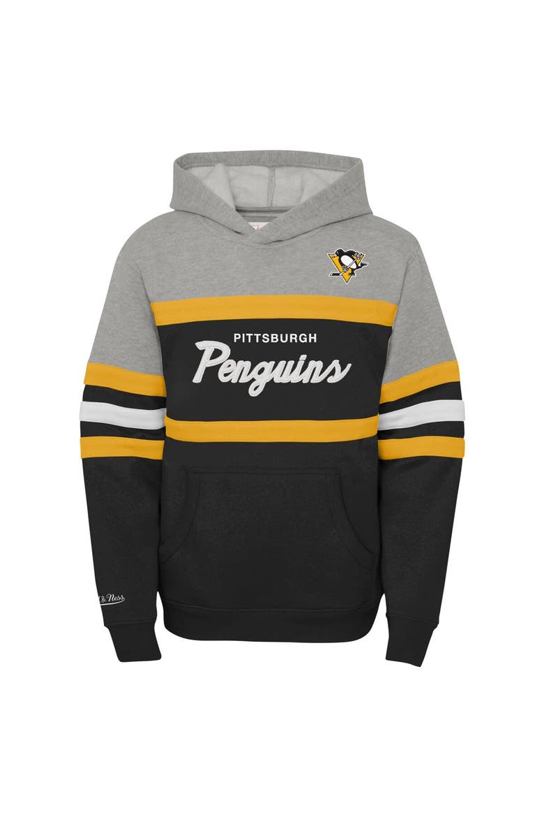 Youth Mitchell & Ness Gray Pittsburgh Penguins Head Coach Pullover Hoodie, Alternate, color, Gray
