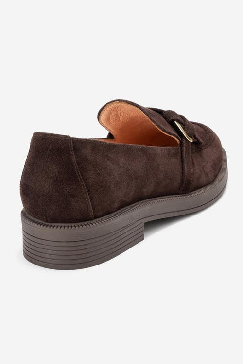 Forever & Always Shoes Galea Buckled Leather Loafers In Brown