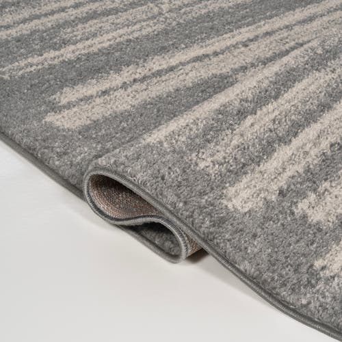 Jonathan Y Khalil Modern Berber Stripe Area Rug In Gray/cream