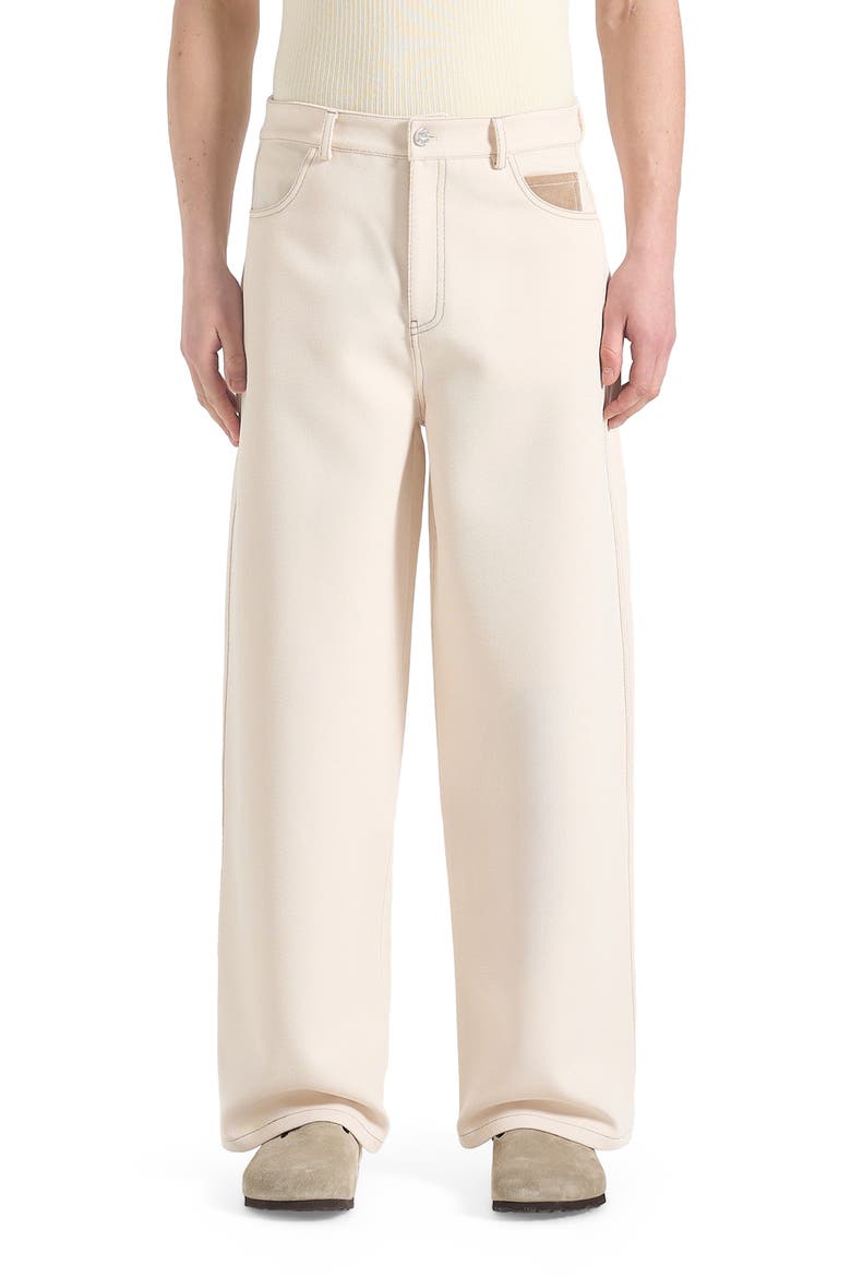 Lazare Wide Leg Twill Jeans, Alternate, color, Cream