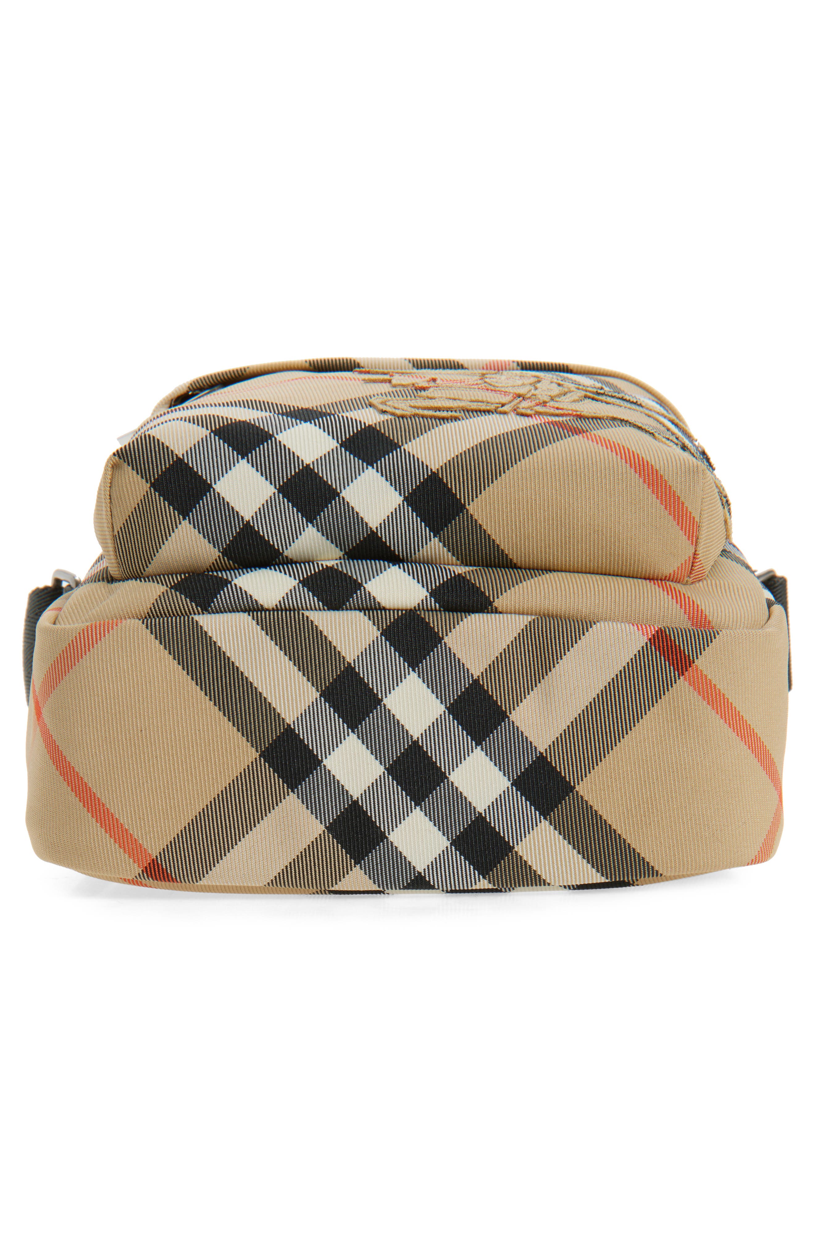 Burberry Classic Check North/South Crossbody Bag, Alternate, color, Sand