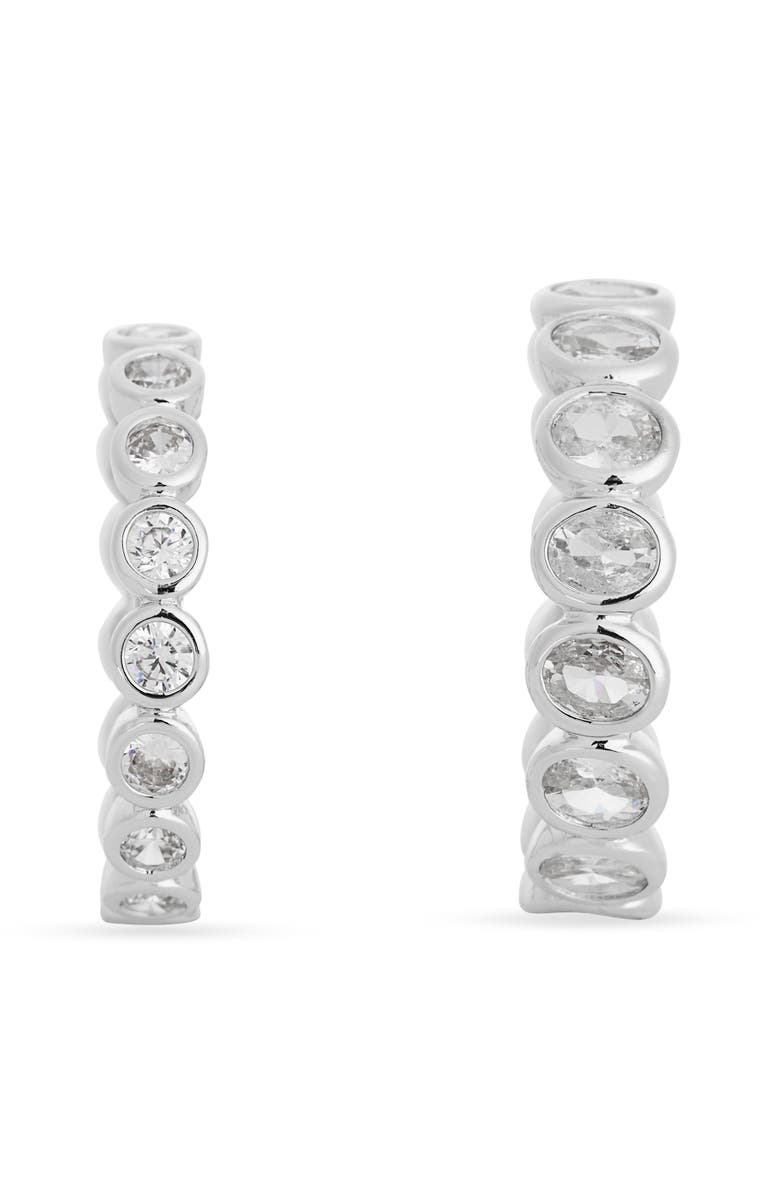 NORDSTROM RACK 2-Piece Mixed CZ Eternity Band Ring Set, Alternate, color, Clear- Silver