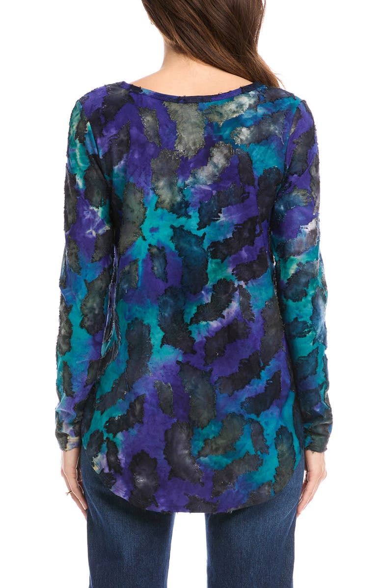 Karen Kane Tie Dye Burnout Shirttail Top, Alternate, color, 