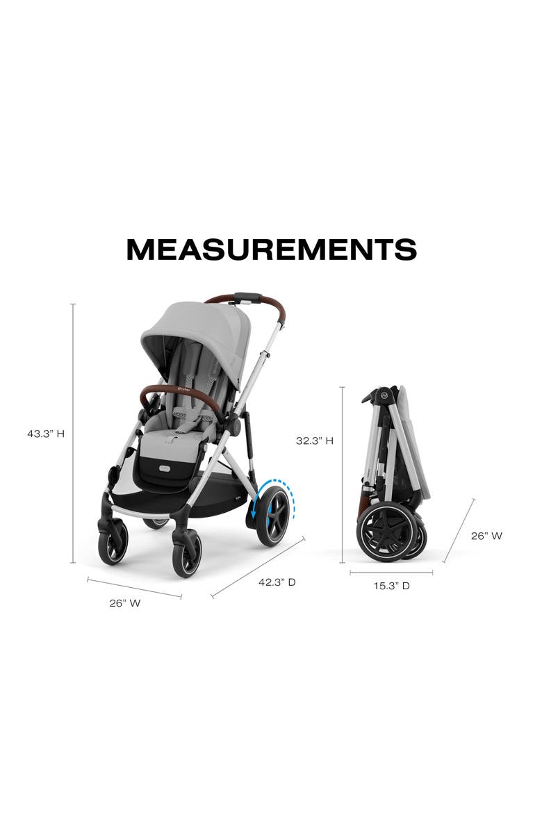 e-Gazelle S Stroller & Cloud G Pro Car Seat Travel System, Alternate, color, STONE GREY