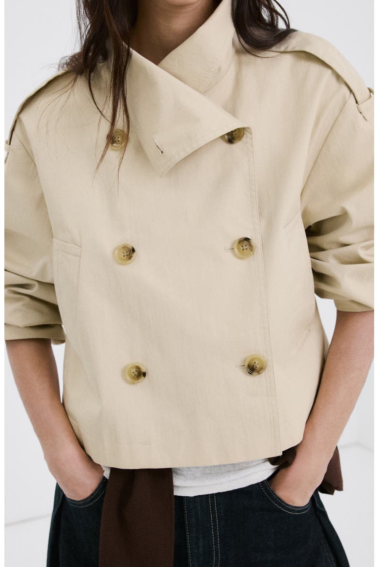 Crop Trench Jacket, Alternate, color, BEIGE