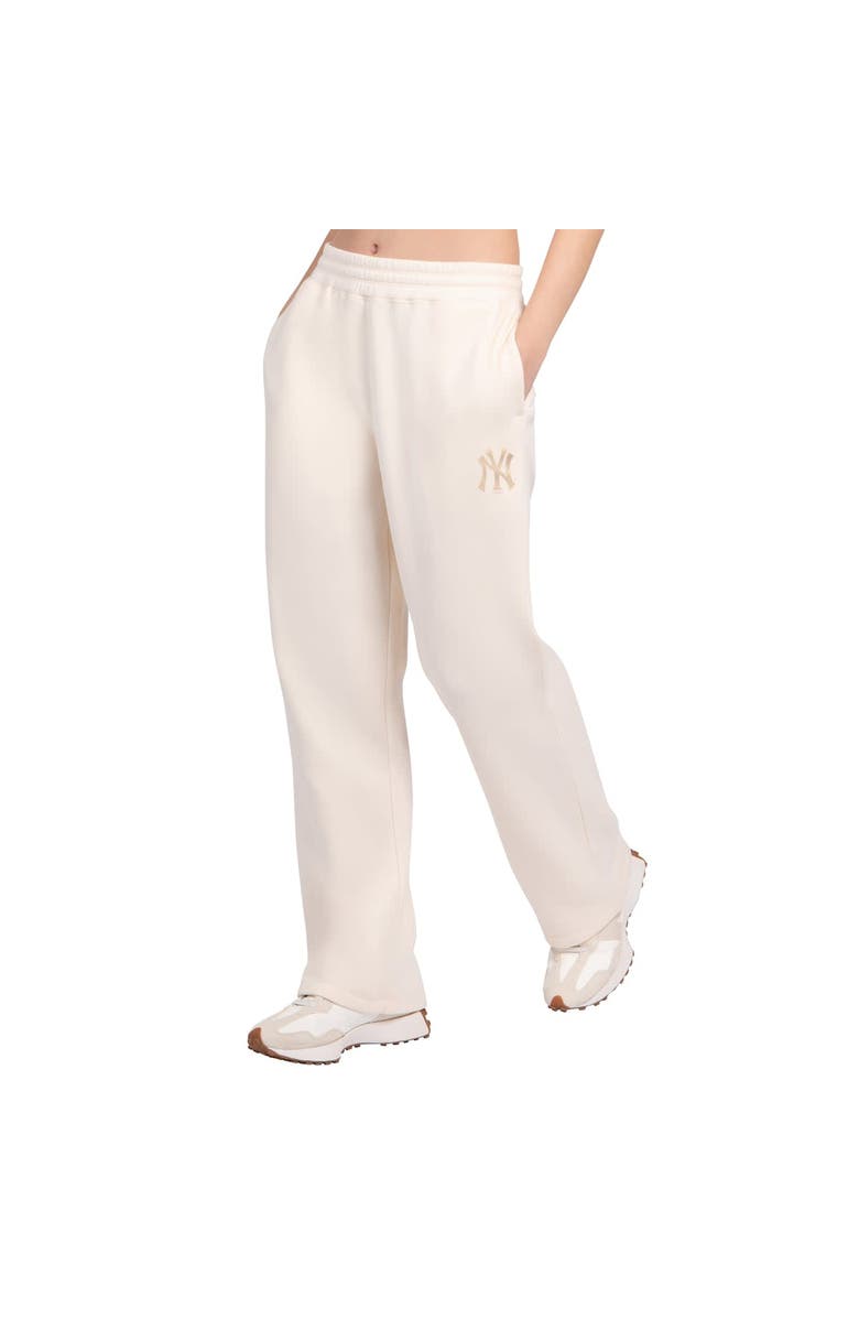 STARTER Women's Starter  Cream New York Yankees Pastel High Waisted Fleece Pants, Alternate, color, Cream