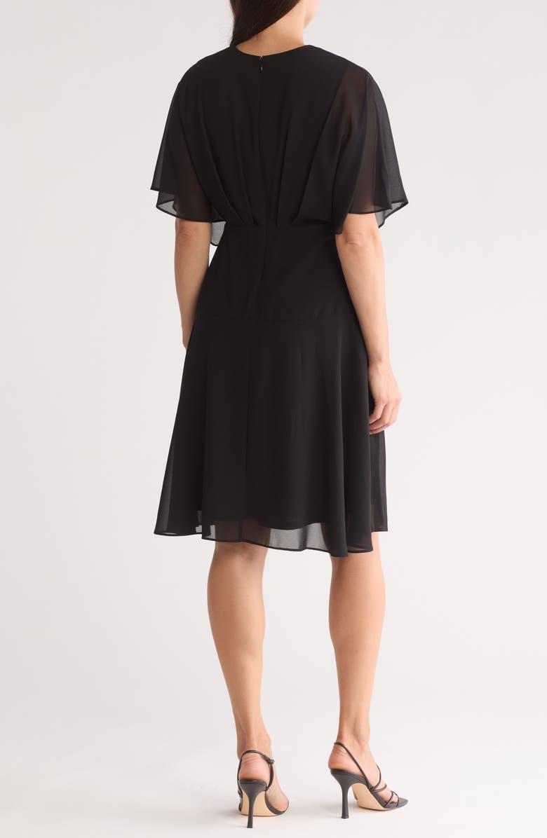 SANDRA DARREN Short Sleeve Faux Wrap Dress, Alternate, color, 