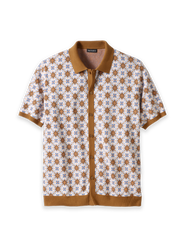 Paul Fredrick Cotton Button Front Polo Short Sleeve
