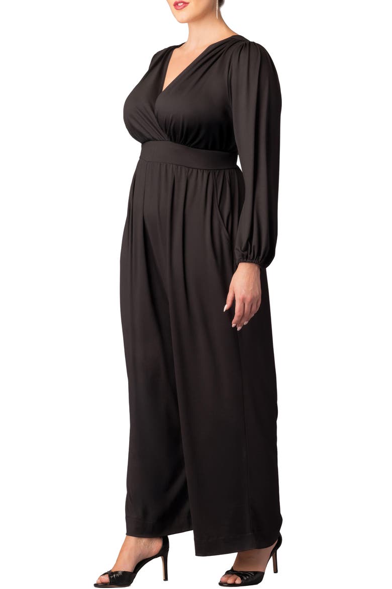 Brigitte Long Sleeve Jumpsuit, Alternate, color, BLACK NOIR