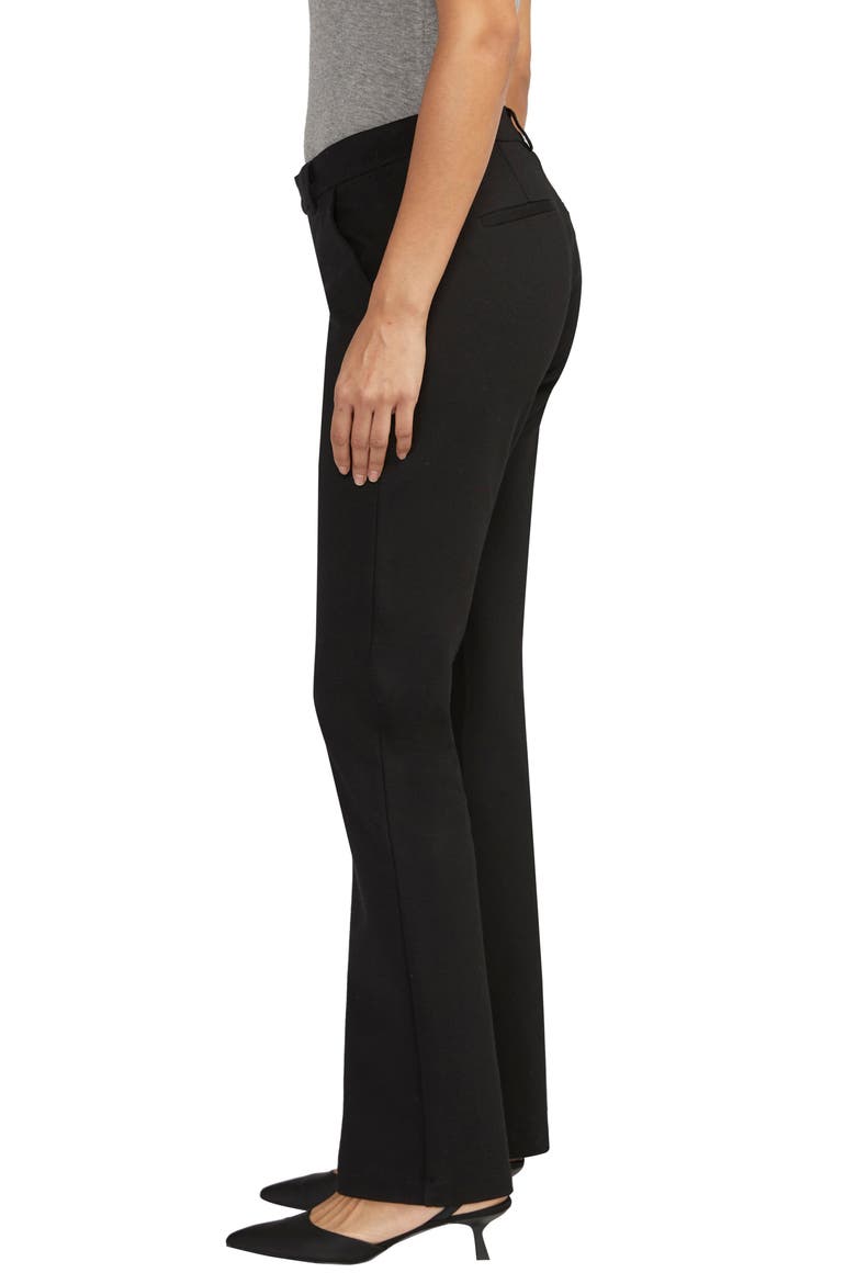 Alayne Mid Rise Baby Bootcut Ponte Pants, Alternate, color, BLACK
