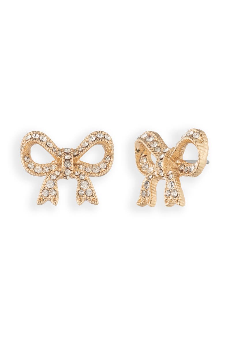 Bow Stud Earrings, Main, color, GOLDEN