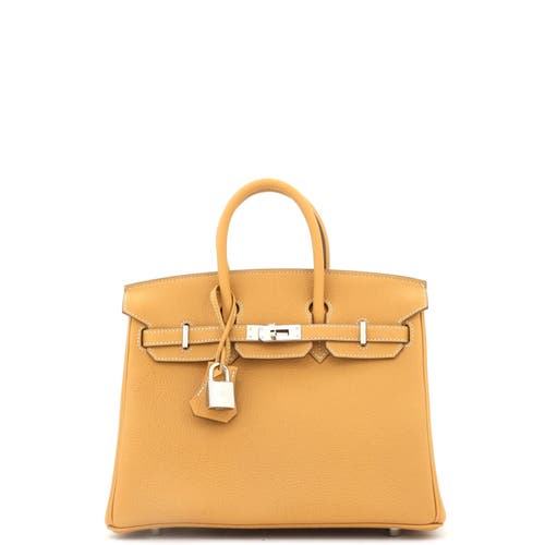 Pre-owned Hermes Hermes Birkin Handbag Brown Togo With Palladium Hardware 25 In Brown