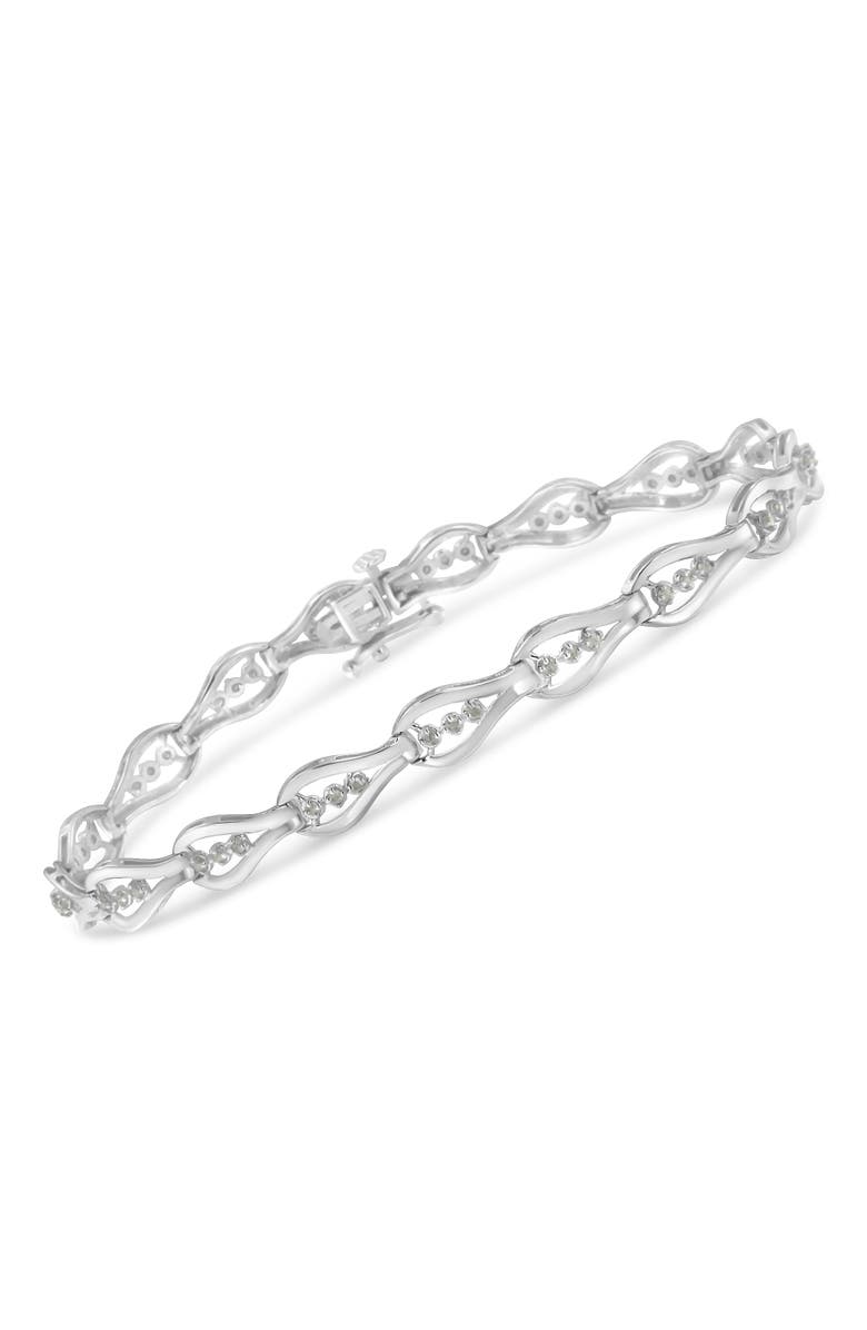 Haus of Brilliance Silver 1/2 Cttw Diamond Link Bracelet, Alternate, color, White