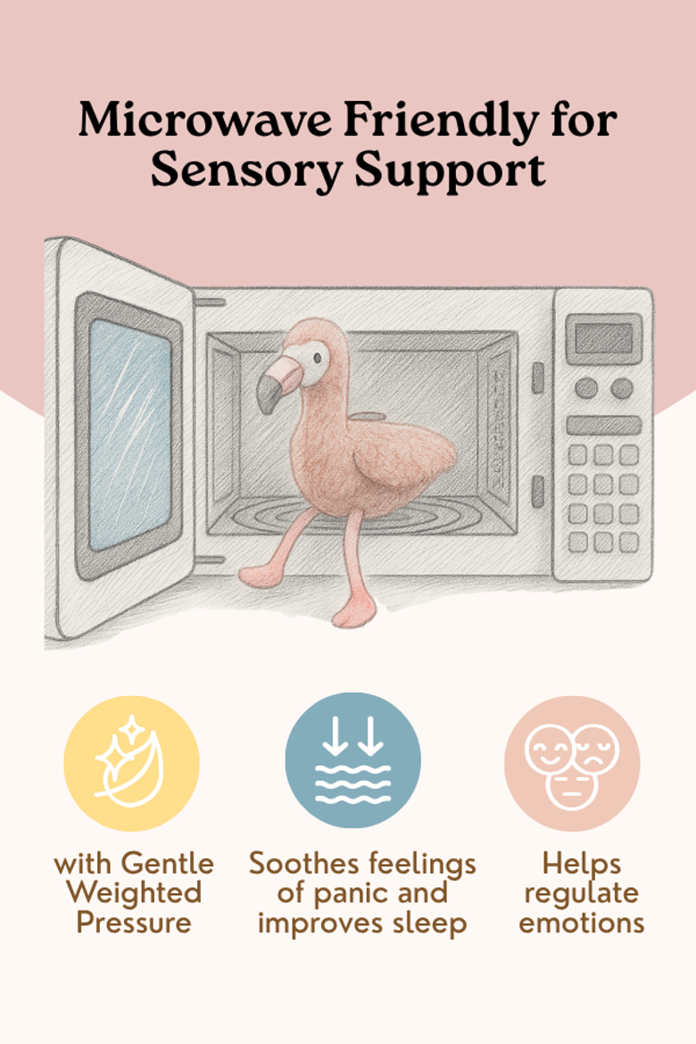 Microwavable and Weighted Plush Buddies, Alternate, color, Francesca the Flamingo