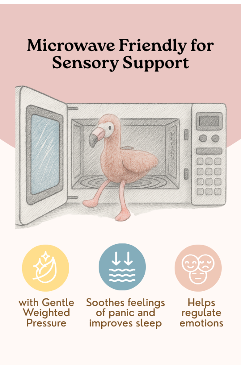 Mindful and Co Kids Microwavable and Weighted Plush Buddies, Alternate, color, Francesca The Flamingo