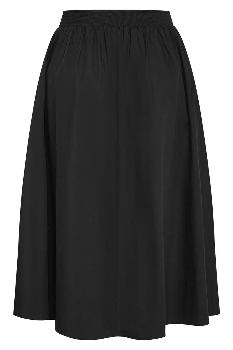 Maci Cotton Midi Skirt, Alternate, color, BLACK