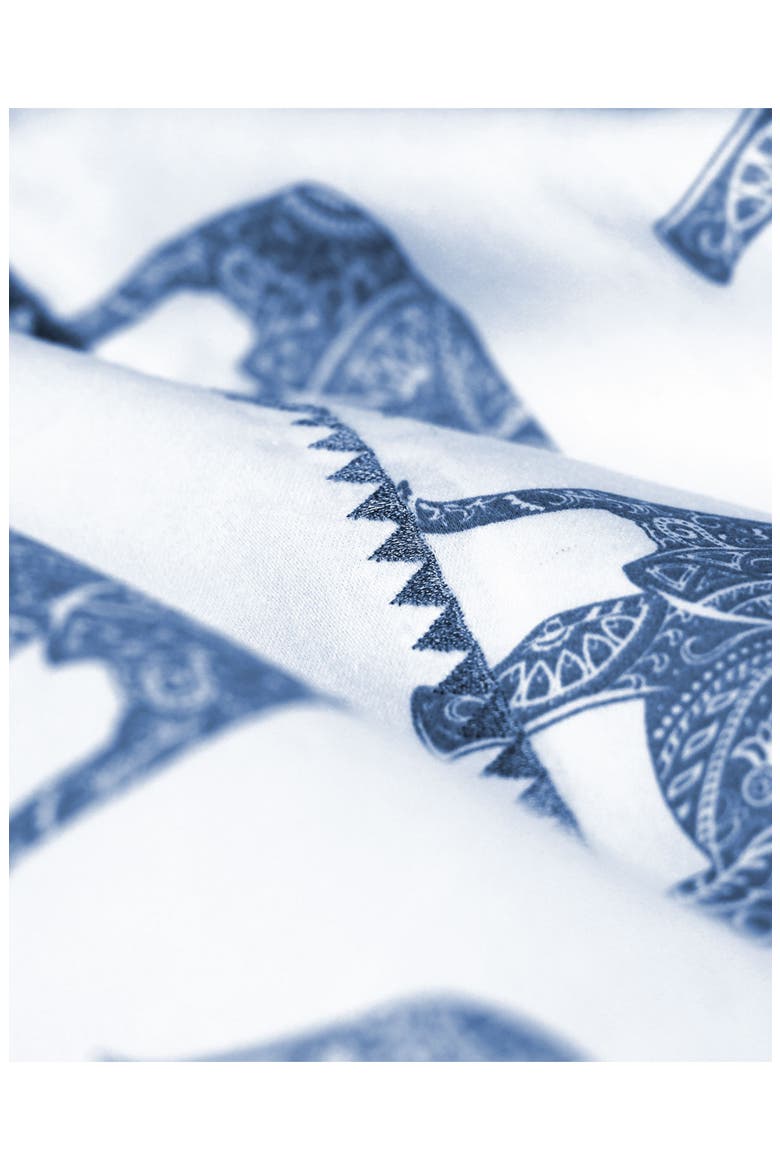 Elephant Print 400 Thread Count Cotton Sheet Set, Alternate, color, TRUE NAVY
