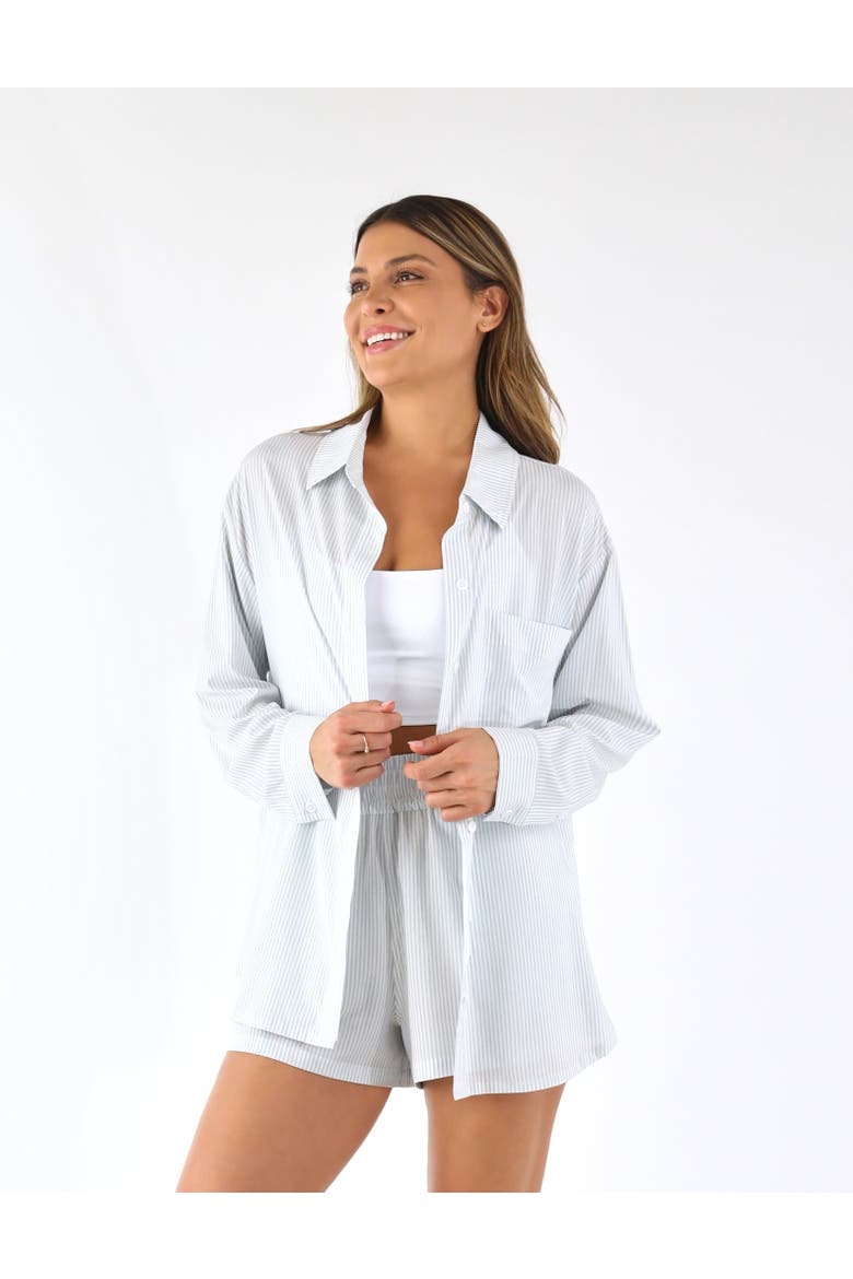 Austin Button Up, Alternate, color, Ash Grey/White Stripe