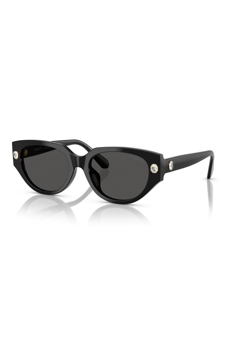 54mm Butterfly Sunglasses, Alternate, color, BLACK