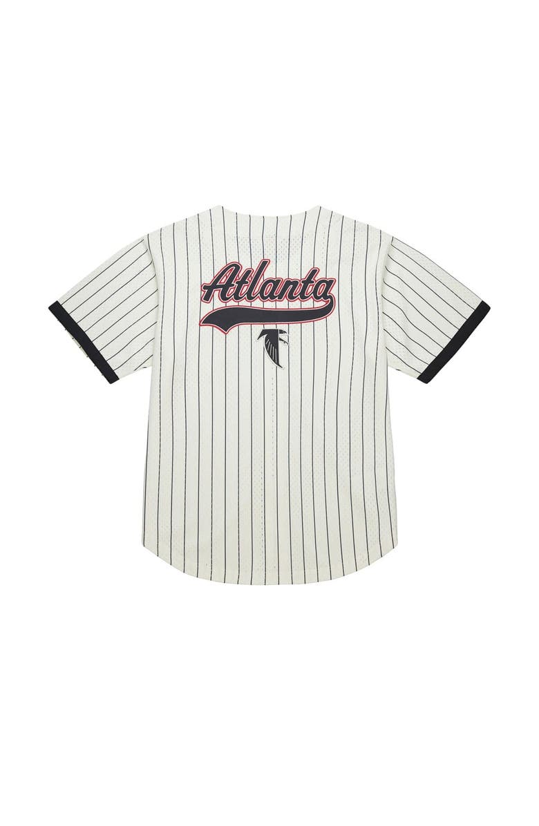 Mitchell & Ness Men's Mitchell & Ness  Cream Atlanta Falcons Vintage Logo Final Seconds Full-Button Mesh Top, Alternate, color, 