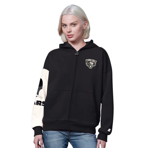 Women's Starter  Black Chicago Bears 4th Down Full-Zip Hoodie