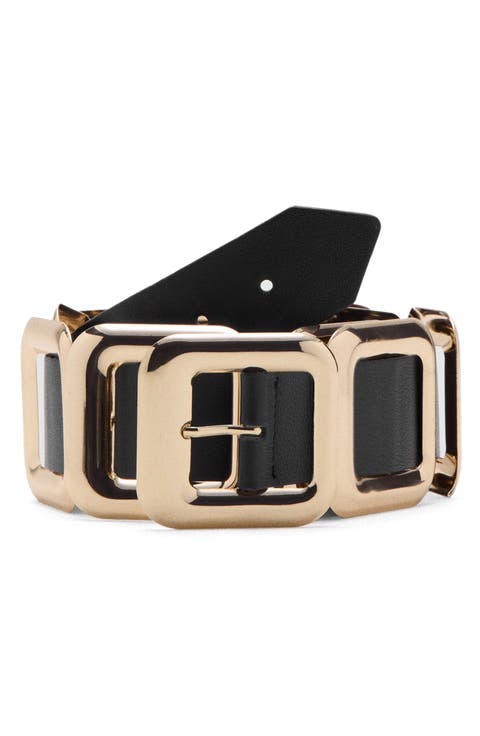 Square Hardware Leather Belt